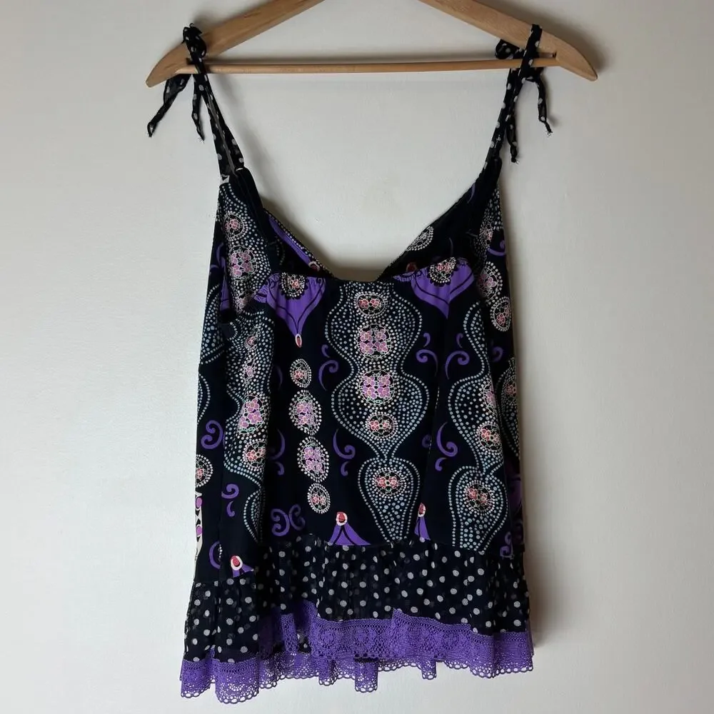 Vintage Y2K Bisou Bisou Michelle Bohbot Intimates L Babydoll Camisole Whimsygoth